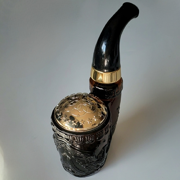 Vntg Avon Amber Glass 5oz Pipe of Wild Country Colonge - Picture 4 of 5